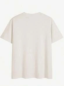 Camiseta de algodón transpirable Camiseta de algodón transpirable Camiseta con Estampado Gráfico y Hombros Caídos, Manga Corta, Cuello Redondo, Top Casual para Primavera y Verano, Ropa de Mujer, ropa deportiva de mujer, blusas para mujer - Blanco - Ver 2