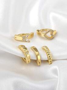 1 Bộ khuyên rốn mạ vàng sang trọng, nhiều kiểu dáng, hình bướm và trái tim xoắn đính đá CZ, khuyên tai bằng thép không gỉ 316L ít gây dị ứng, thích hợp để đeo hàng ngày. - vàng - Xem 2