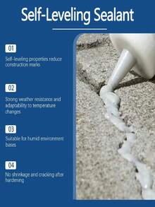 Jakehoe Self-Leveling Sealant, Suitable For Indoor And Outdoor Use, Waterproof Coating, Strong Penetrating Crack Repair Adhesive, High Weather Resistance, Leak-Proof, Easy To Apply For Roof, Wall, And Floor Cracks And Gaps, Long-Lasting Waterproofing And Temperature Resistance, Ideal Material For Waterproofing, Sealing And Crack Repair In Residential And Commercial Settings. - A - View 6