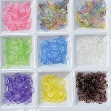 120 buah Manik Akrilik Daun Warna Permen Transparan, Liontin Berbentuk Daun Bening untuk Pembuatan Perhiasan DIY Gelang Kalung - MultiWarna - View 3