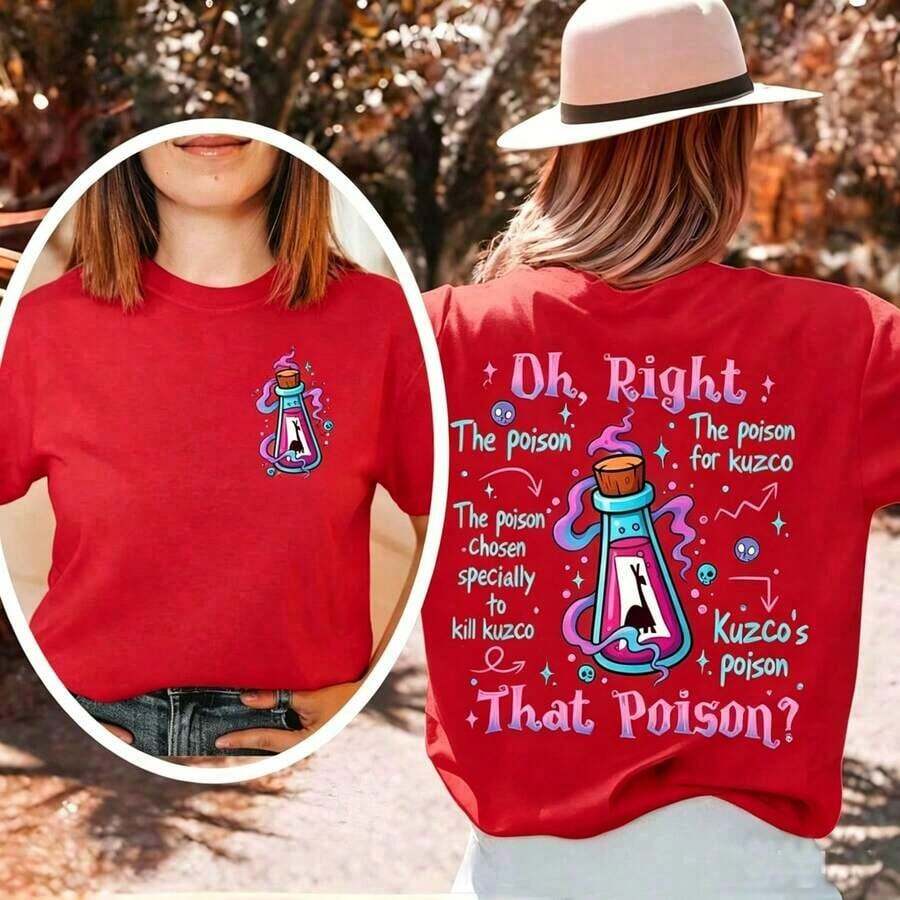 New Arrival 2026, Women's Short Sleeve Crew Neck Graphic Print T-Shirt, American Minimalist Style, 100% Cotton, Casual, Letter Print, Y2K Style, Soft, Breathable, Fashionable Fabric, 100% Cotton, For Daily Wear. - 紅色 - 查看 1