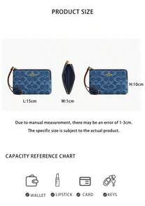 Coach品牌Logo女士手拿包 - 靛藍色CDF26IMTYV - 查看 8