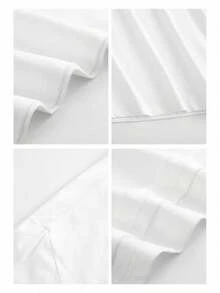 Camiseta de manga corta con estampado para mujer, ropa de primavera, atuendo para festividades, blanca para verano, look playero, estilo vacacional, estilo rural, atuendo de oficina para mujer. - Blanco - Ver 6
