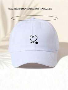 1 pieza Gorra de béisbol lavada con estampado de "Dos Corazones", diseño minimalista y versátil, accesorio de moda casual unisex adecuado para actividades al aire libre, para todas las estaciones - béisbol - Ver 4