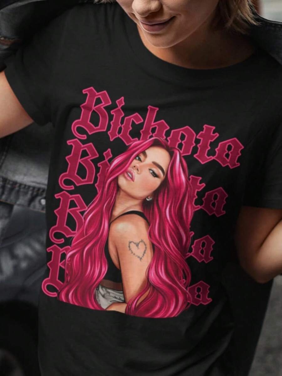 Bichota T-Shirt, Women's Blouses, Blouses, Casual Blouses For Women, Casual Tops For Women, Women's Tops, Tops, Unisex. - 黑色 - 查看 1