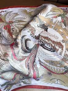 1 chiếc khăn vuông satin 65*65cm in họa tiết phượng hoàng và cọ màu xanh & vàng, khăn nhẹ đa năng dùng cho mọi mùa, đa công dụng làm khăn quàng cổ, khăn choàng, khăn thắt eo cho đi chơi hàng ngày, tiệc tùng, du lịch - Nhiều màu - Xem 6