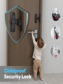 Adhesive Thickened Universal Card Lock, Bathroom Retro Anti-Theft Lock, 90/180 Degree Rotating Door Installation Bolt, Cabinet Sliding Latch Lock, No Drilling Required - Buckle - View 6