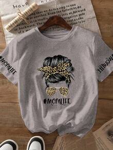 Camiseta holgada coreana para mujer, suave, casual, combinable con todo. - Negro - Ver 7
