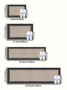 1件菱形圖案吸水矽藻土廚房地墊，客廳地毯，浴室洗衣房、臥室、室內/室外、辦公室、走廊、防滑門墊，房間節日裝飾，走道、書房遊戲區地毯 - 駝色 - 查看 4