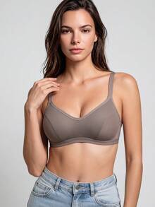 3pcs/Set Women's Comfortable Sleep Wireless Soft Cup Small Bust Solid Color Bra - Multicolor - View 4