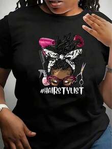 Playeras casuales de mujer con estampado floral inglés, camiseta deportiva de manga corta con cuello redondo, cómoda para vacaciones, top de verano, ropa de mujer, camisetas gráficas, ropa occidental para hombre, camisas para hombre, camisetas gráficas, ropa de mujer, tops de verano, ropa de verano, camisetas gráficas, ropa >ropa. - Negro - Ver 6