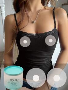 10pcs Ultra-Thin Transparent Nipple Covers, Reusable Invisible Breast Petals With Sensitive Protection, Non-Sticky Center Design, Skin-Friendly Breast Petals With Storage Box, Suitable For Backless Dresses, Weddings, Parties - Multicolor - View 2