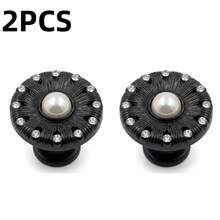 4PCS French Vintage Cabinet Knob, Inlaid Pearl & Rhinestone Drawer Pull, Decorative Furniture Door Handle For Dressing Table, Wardrobe Door, Home Hardware Decor - A - View 14