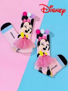 Cute 3D Disney Sock Children's Princess Series Knee-High Stockings, Fashionable Snow White Children's Stockings Party, High-Quality Gifts, School Is Back In Session, Fun And Fashionable Disney Sock Little Fan Disney Princess Calf Stockings - Multicolor - View 4