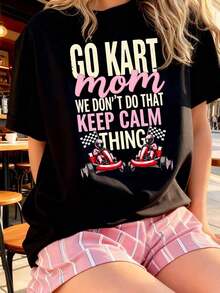 Camiseta para Mamá de Carreras de Go Kart - Transpirable y cómoda - Negro - Ver 9