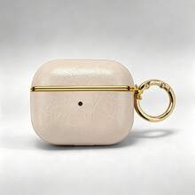 Ốp bảo vệ AirPods4 bằng da vân dầu kèm móc khóa, vỏ bảo vệ mạ điện. - Nhiều màu - Xem 21