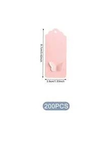 200/100 piezas Tarjetas de etiquetas de regalo con alas de mariposa huecas - Rosa - Ver 17