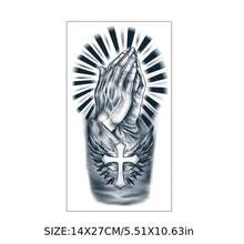 (Praying Hands) Temporary Tattoo Sticker, Realistic & Long-Lasting Temporary Tattoo, Waterproof & Scratch-Resistant, Lasts 7-15 Days - Christmas - View 2