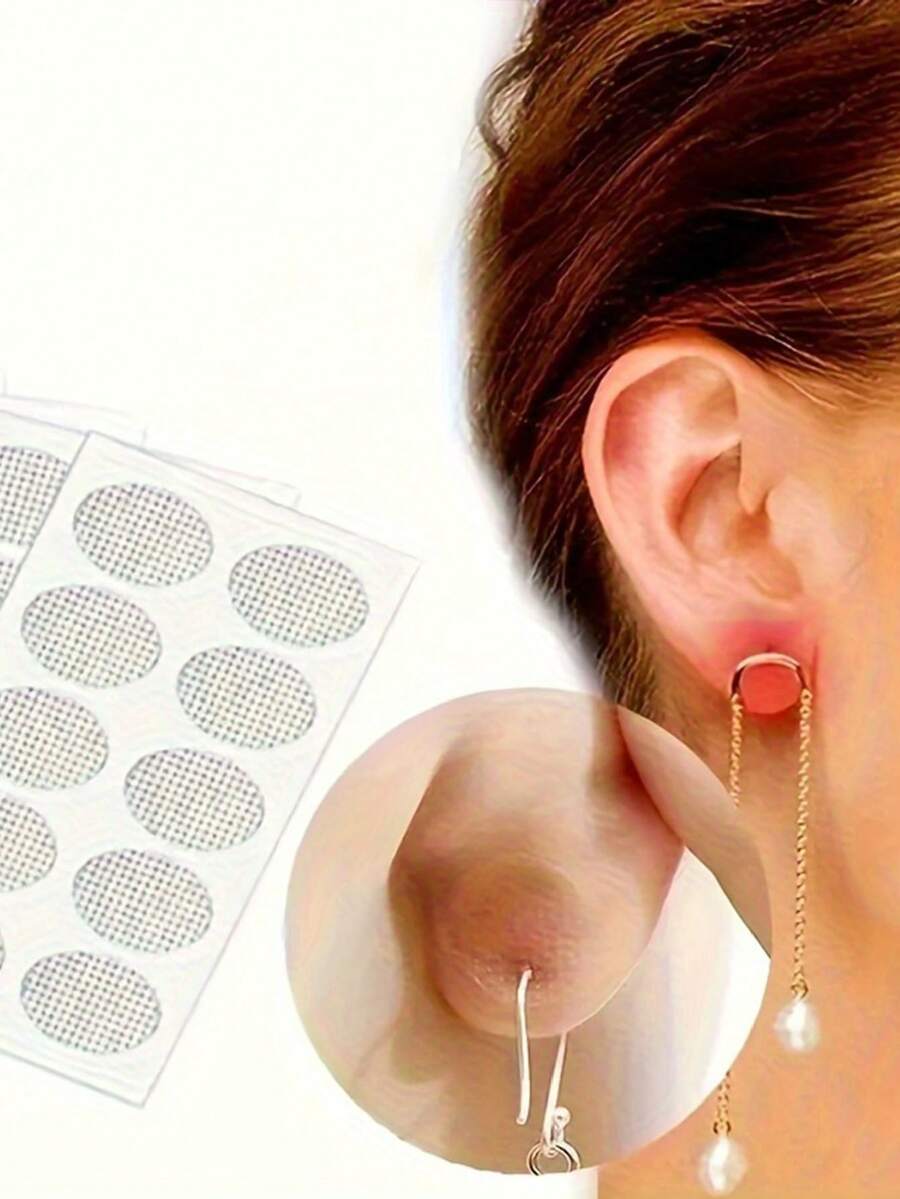 100pcs Invisible Earlobe Support Patch Earrings Protect Invisible Earlobe Support Plate - A - View 1
