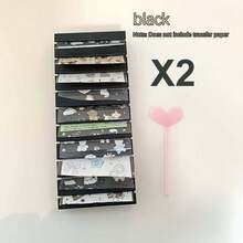 2pcs Nail Foils Gradient Transfer Foil Storage Box Nail Art Stickers Stripe & Floral Manicure Decals Nails Case - Multicolor - View 13