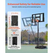 Portable Basketball Stand, 4.4 Ft To 10 Ft Height Adjustment Basketball Hoop & Goal, Adjustable Basketballs Goal System With Built-In Rolling Wheels For Kids, Teens, Adults In Driveways, Pools - 4.4 ft to 10 ft - 查看 3