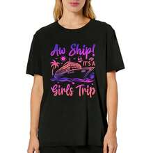 1 Piece Of Women's Casual Clothing. Immediate Shipping! It's A Short-Sleeved Graphic T-Shirt For Travel And Vacations, Comfortable For Casual And Elegant Outfits, Lightweight And Breathable, Machine Washable, Regular Fit, Crew Neck, 180g 100% Cotton. - 黑色 - 查看 2