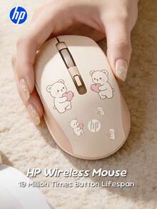 HP 惠普 2.4GHz 无线鼠标（带 USB 接收器），可爱小熊造型，适合送礼和办公使用 - 查看 2