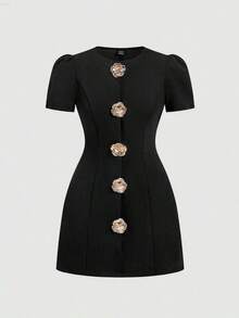 Plus Size Dresses - Black - View 5