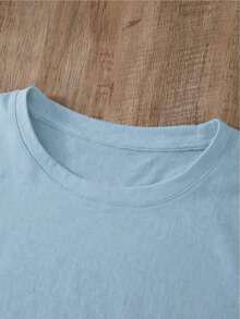 Women's Casual Summer T-Shirt, Round Neck, Fitted And Short Sleeve, With Oil Painting Print, Floral, Heart, Cherry And Letter Patterns. Simple Casual Fabric, Sporty Style, For Daily Wear And Valentine's Day Dates. - 黑色 - 查看 7