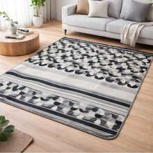 Casa Laura Enxovais Soft Flannel Rug In Modern Prints 2.00 X 1.50 - Various Colors - ABSTRACT GRAY - View 3