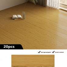 20pcs Wood Grain Self-Adhesive PVC Floor Tiles, Thick Stone Plastic Non-Slip Wear-Resistant PVC Floor Stickers For Bedroom, Living Room - DM Stickers - View 12