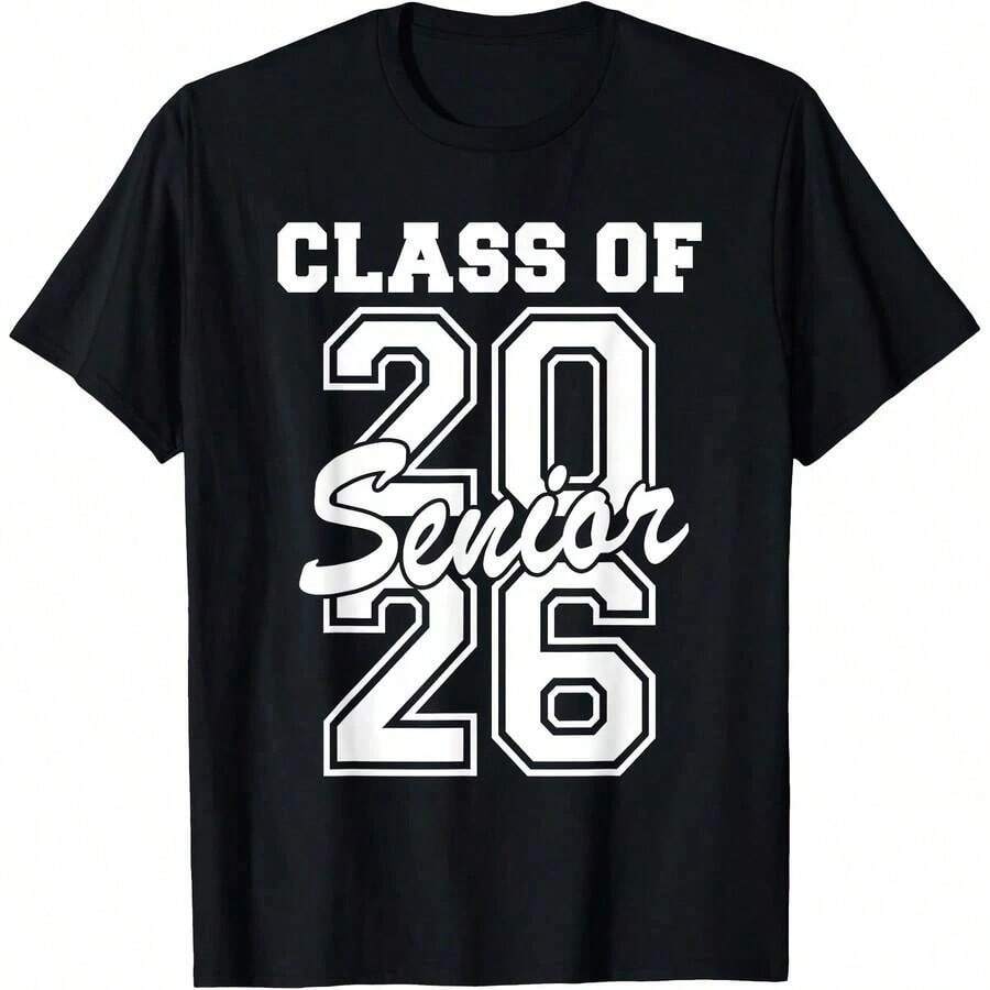 Cute Unisex Premium Casual T-Shirts, "Super Proud Aunt Of 2026" Graduation Family T-Shirt, Comfortable Loungewear, Everyday Fashion, Party T-Shirt, Unisex Style, Gift T-Shirt, Sizes S - XXXXL, Black - 黑色 21 - 查看 1