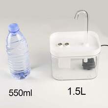 Usb電源線1.5l自動循環寵物飲水器貓狗飲水泉餵食碗隨機顏色 - 白色 - 查看 3