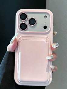Ốp lưng điện thoại silicon cao cấp tích hợp sạc không dây từ tính và ngăn đựng thẻ, tương thích với iPhone 17Pro Max 17Pro 17 16 15 14 13 12 11 Pro Max 16 15 14 Plus. - Hồng - Xem 2