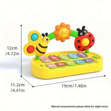 Baby Musical Piano Keyboard Toy With Lights & Sounds, Educational Learning Music Toy For Toddlers, Interactive Early Development Gift To Improve Motor & Cognitive Skills - 彩色 - 查看 7