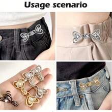2Pairs Pants Tightener For Waist Women Jean Tightening Clips Jean Pins To Make Waist Smaller Adjust Waist Clips Pant Pins - Multicolor - View 7