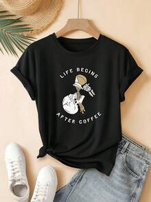Camiseta unisex de manga corta camiseta vintage de mujer con diseño de cinta de casete y la fraseshirt - Negro - Ver 1