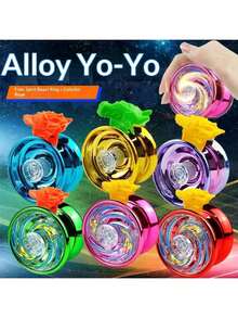 Beginner And Teenager Alloy Yo-Yo Toy - Outdoor Game And Hand-Eye Coordination Development Christmas Halloween Gift, Spinning Toy - Durable Metal Gyroscope - Perfect For Outdoor Play And Cool Tricks. Random Color - Multicolor - View 1