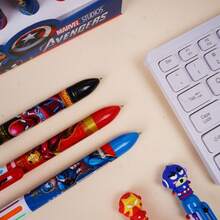 1pc 6-Color Ballpoint Pen Planner Color Pen Appearance Avengers Find These , Back-To-School Gift, School-Starting Stationery(Random Style) - Multicolor - View 4