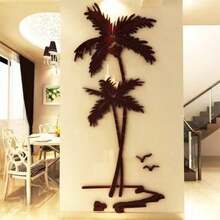 3D Acrylic Coconut Tree Wall Sticker, Creative Home Decor For Living Room, Dining Room, TV Background - 111 - View 8