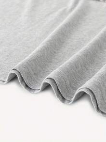 Printed T-Shirt For Mother's Day With The Letters 'Autism' And A Cartoon Character Design - Light Grey - View 4