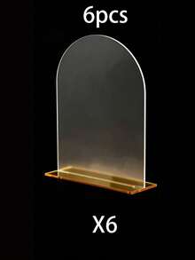 6pcs Gold Arch-Shaped Wedding Table Number Plates, Clear Acrylic Table Number Cards, Suitable For Wedding Reception Seating, Anniversary Celebration And Bridal Shower, Elegant Wedding Decor, Graduation Ceremony, Party Decoration, Bachelorette Party, Wedding Signage, Dinner Table Cards, Wedding Reception Table Decor - A - View 14