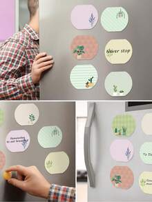 4pcs Asymmetric Plant Shaped Sticky Notes, Self-Adhesive Memo Pad, Creative Aquarium Decoration, Reusable Notes For Office & Student - B - View 6