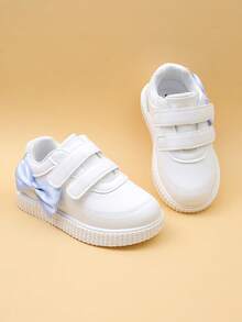 Giày trẻ em hàng mới mùa xuân, giày thể thao chống trượt có nơ cho bé gái, giày sneaker hoạt hình cho bé trai, giày chạy bộ cho bé, giày trắng nhỏ. - Màu xanh lam - Xem 5