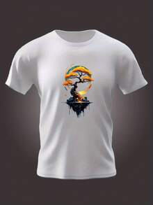 Old Tree Men's Short Sleeve Summer T-Shirt - 白色 - 查看 8