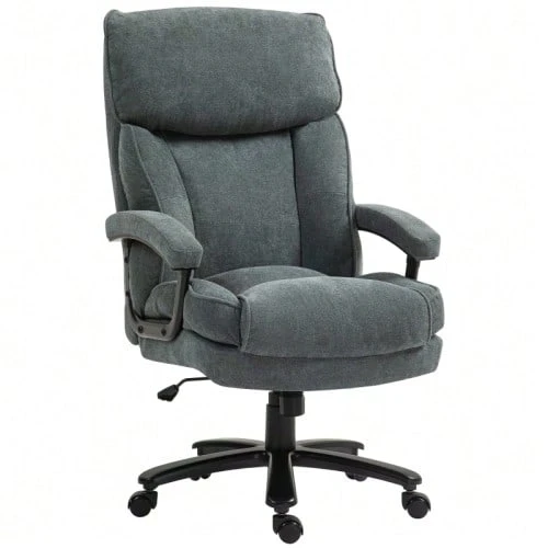 Large High Office Chair, 200 Kg Load Capacity, Sturdy Construction, Soft Upholstery, Grey - Grey - View 1