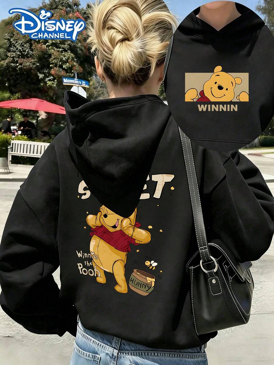 Disney Women's Sweatshirt, Hooded Sweatshirt Pooh Bear Hunny Pot Graphic -- Disneys Disneyland Paris The Magic Kingdom Disneyesque The House Of Mouse Mickey Mouse Empire Modest Summer Outfits Take That T Shirt Summer Coord Tops For Women Summer Summer Clothes Women Summer Clothes Summer Tops Summer Tops Women Summer Co Ord Summer Top Summer Outfits White Top Black Top Holiday Outfits For Women Tops For Women Summer Holiday Gifts Valentine's Day Gifts Earth Day Gifts Oktoberfest Gifts Summer Bank Holiday Gifts - Black - View 1