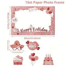 Rose Gold Party Photo Frame Selfie Frame And Props, Suitable For Party Decorations And Gifts - Multicolor - View 5