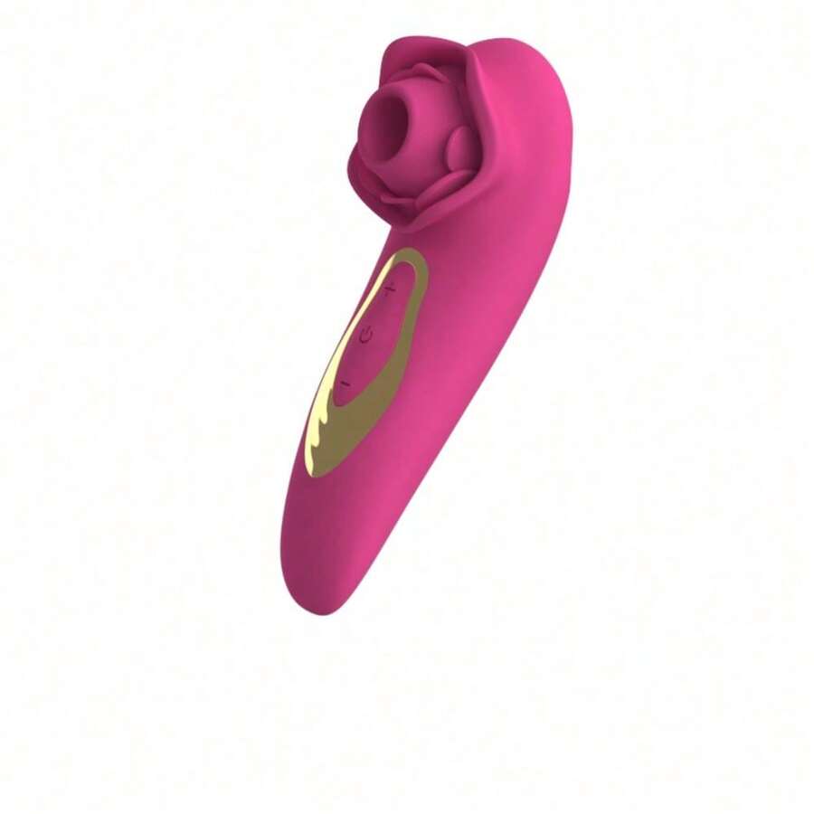 1pc Rose Suction Vibrator, 5-Speed Powerful Suction And G-Spot Suction Toy, Body Silicone, Nipple And Clitoral Stimulation, Vaginal Licking Toy, Female Adult Sex Toy, Couple Valentine'S Day Gift - 高級玫瑰 - 查看 1