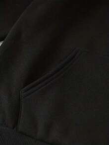 Sudadera con estampado de dinosaurio con forro térmico - Negro - Ver 6
